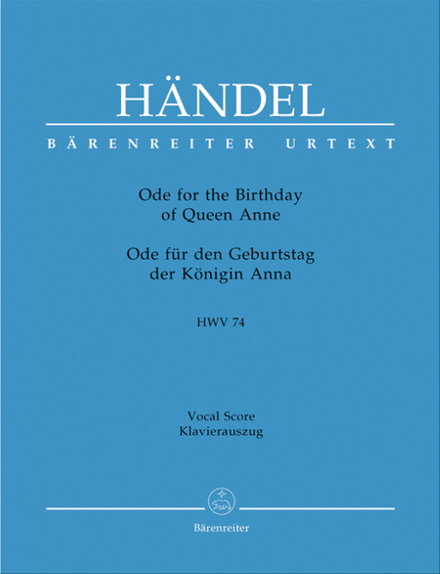 Ode for the Birthday of Queen Anne HWV 74 'Friedensode' 4-Part scores gallery preview page 1