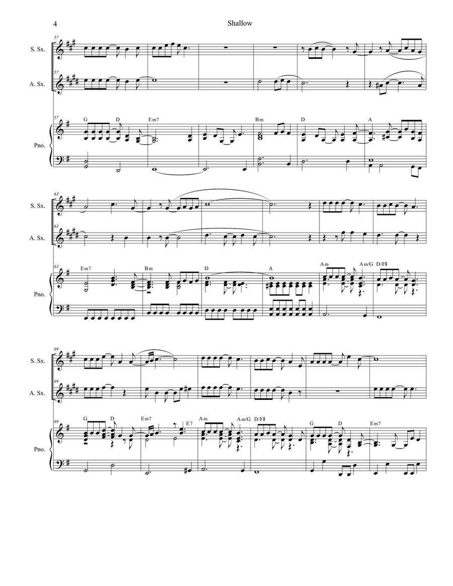Shallow Soprano Saxophone scores gallery preview page 4