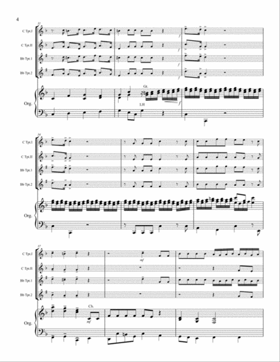 For Unto Us A Child is Born - Two Trumpets and Organ Trumpet Duet scores gallery preview page 5