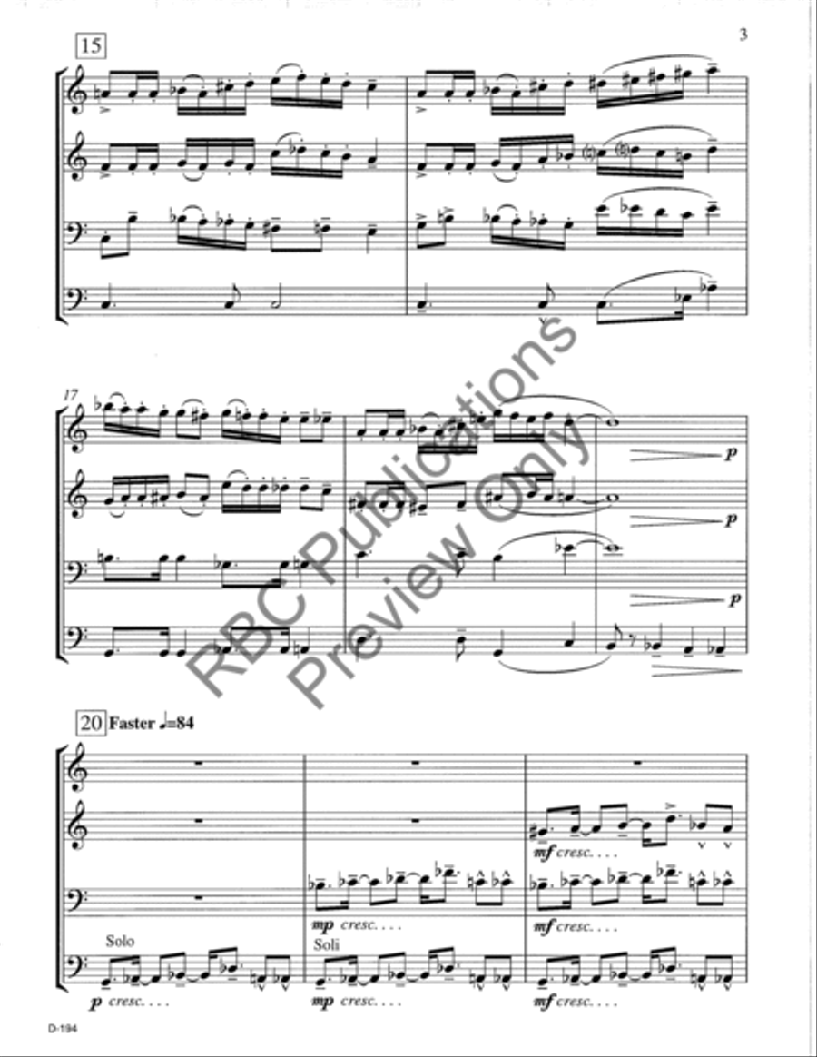 Fanfare And Fiebre Brass Quartet Brass Quartet scores gallery preview page 4