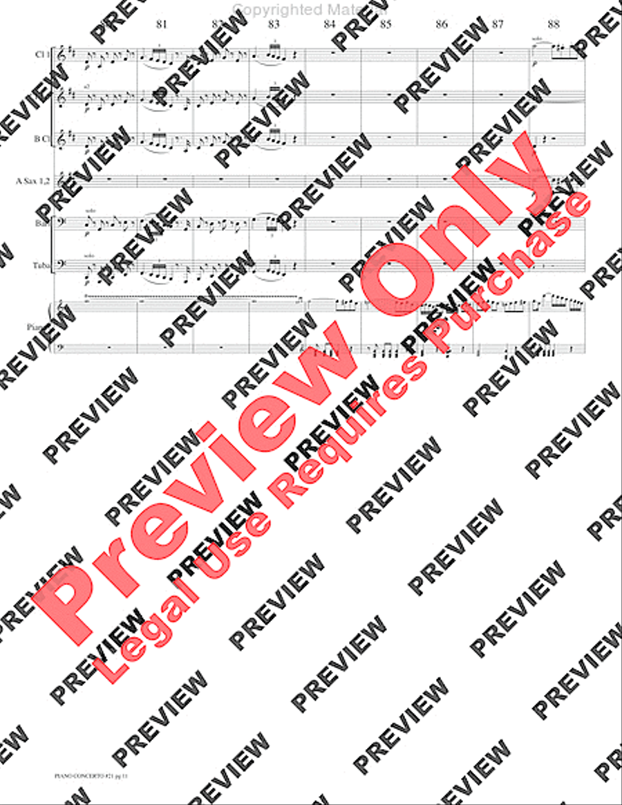 Piano Concerto No. 21, K. 467 (Movement I) Concert Band scores gallery preview page 14