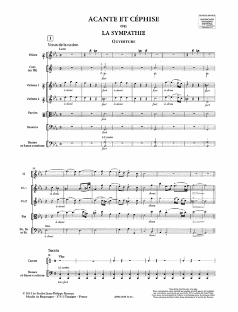 Acante et Céphise ou La sympathie RCT 21 Orchestra scores gallery preview page 2