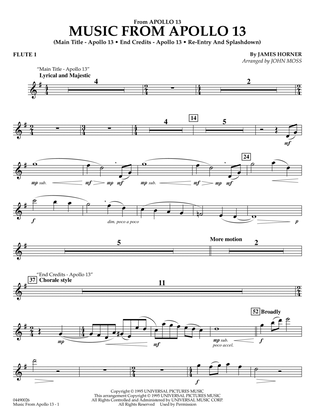 Book cover for Music from Apollo 13 (arr. John Moss) - Flute 1