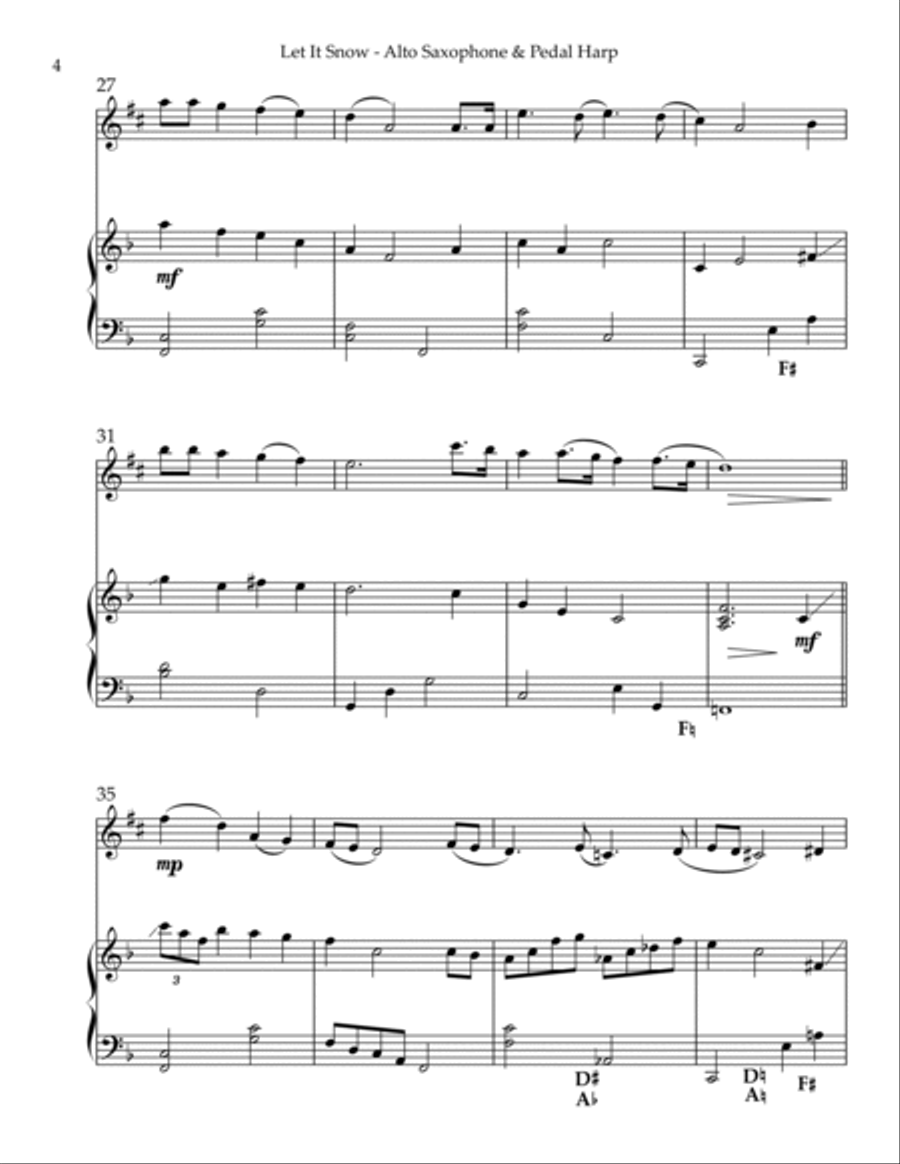 Let It Snow! Let It Snow! Let It Snow! Alto Saxophone scores gallery preview page 4