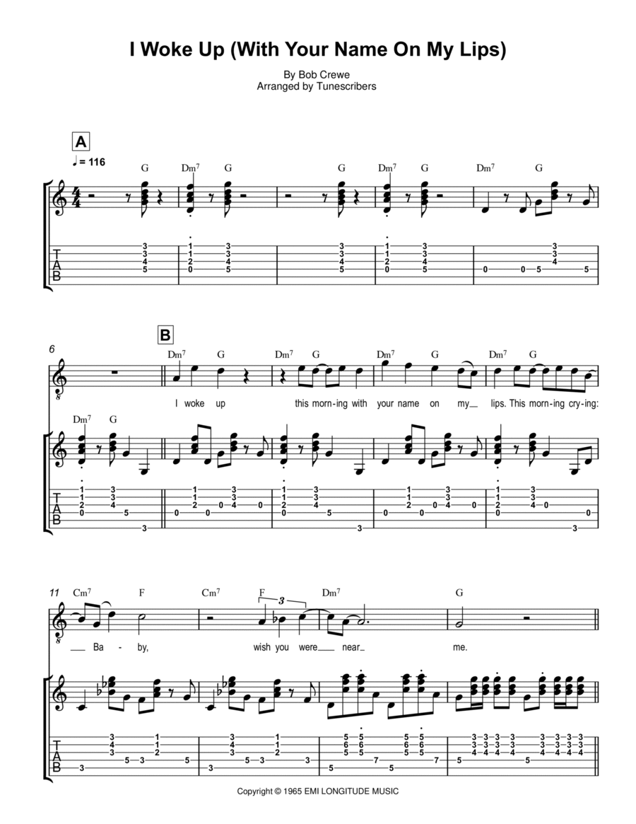 I Woke Up (With Your Name On My Lips) Electric Guitar scores gallery preview page 1