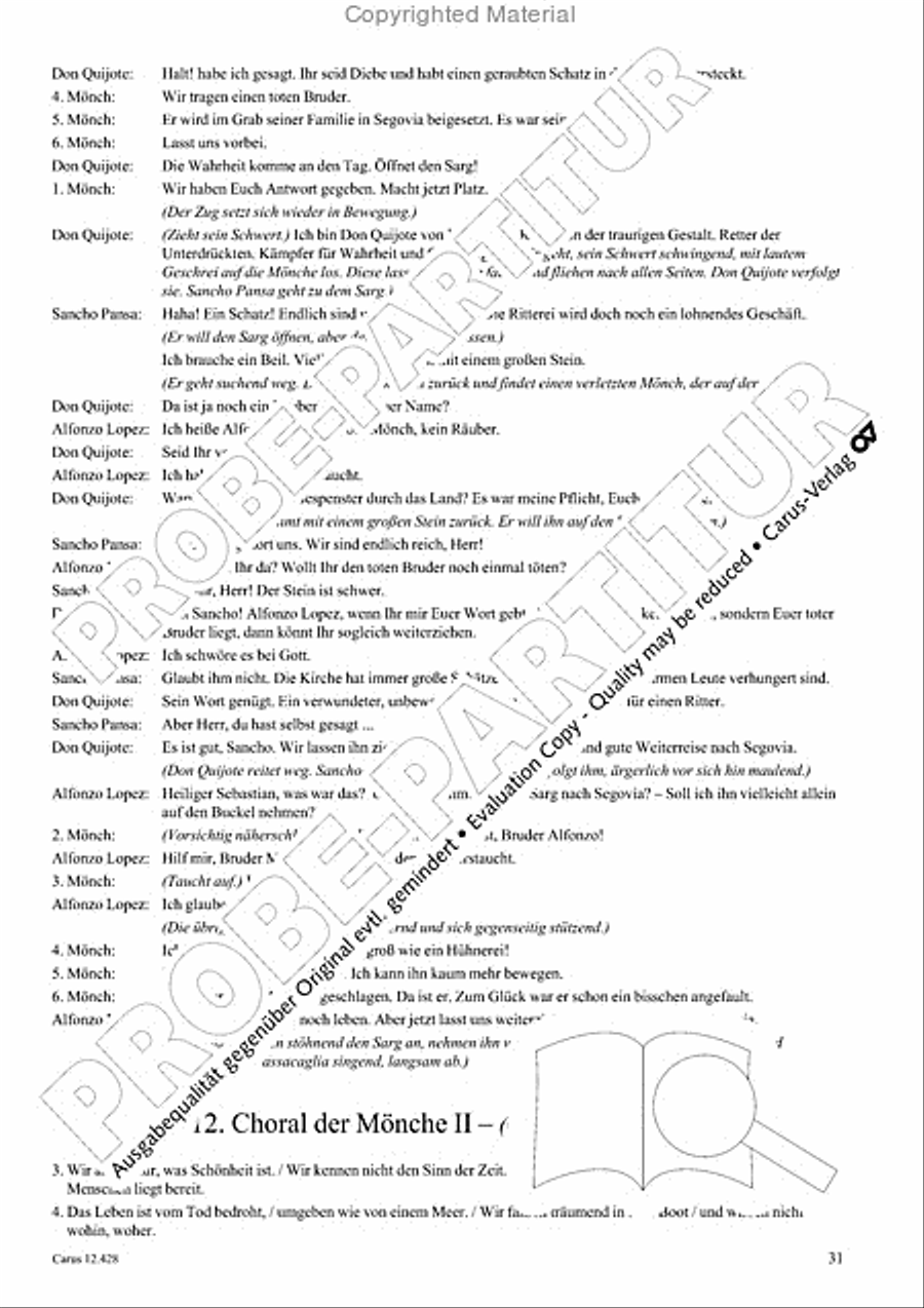 Die seltsamen Abenteuer von Don Quijote und Sancho Pansa Unison Choir scores gallery preview page 33