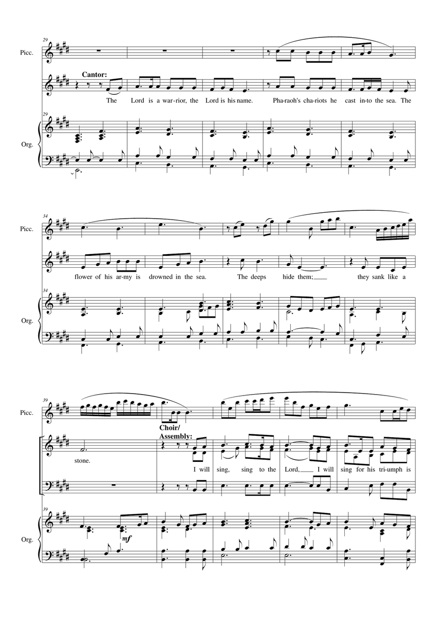 Canticle of Moses 3-Part scores gallery preview page 4
