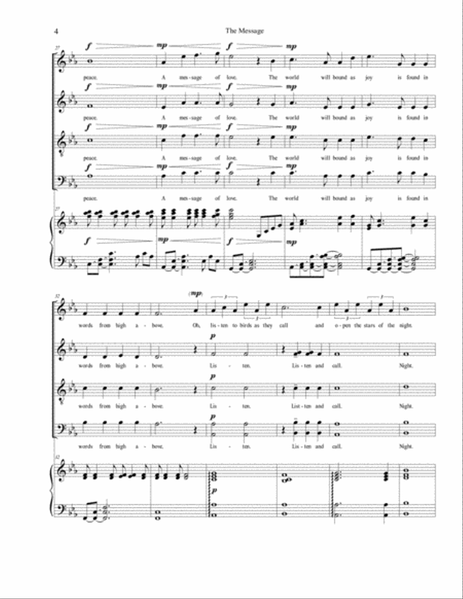 The Message (SATB) 4-Part scores gallery preview page 6