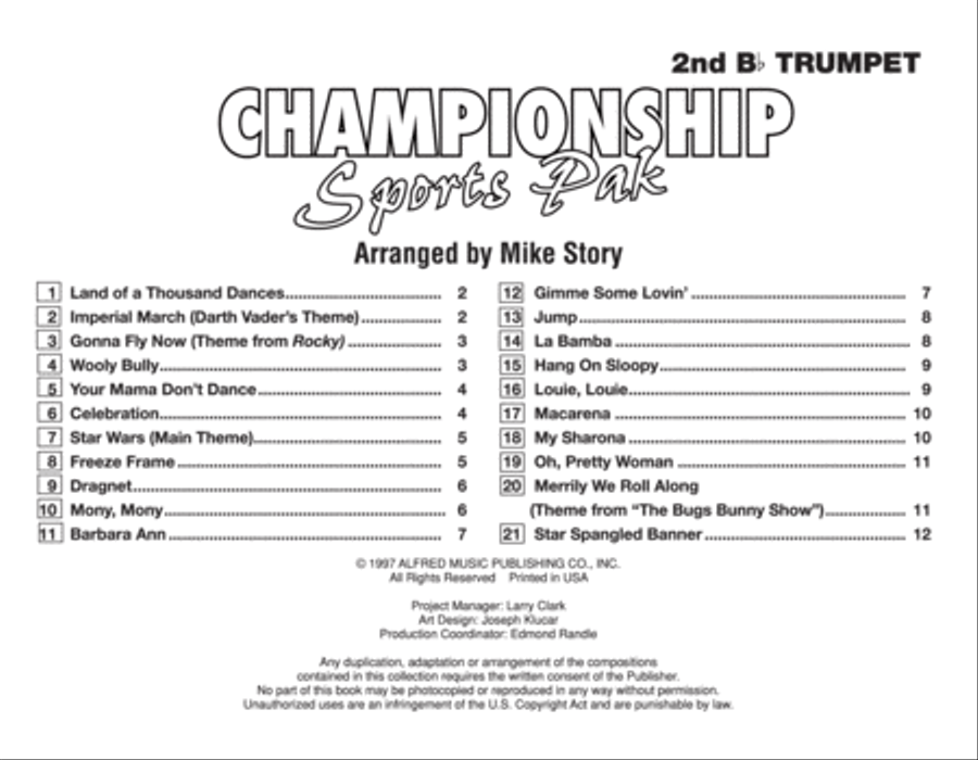 Championship Sports Pak - 2nd Bb Trumpet Marching Band scores gallery preview page 2