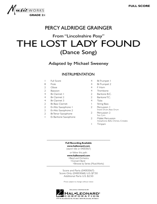 Book cover for The Lost Lady Found (from "Lincolnshire Posy") - Full Score