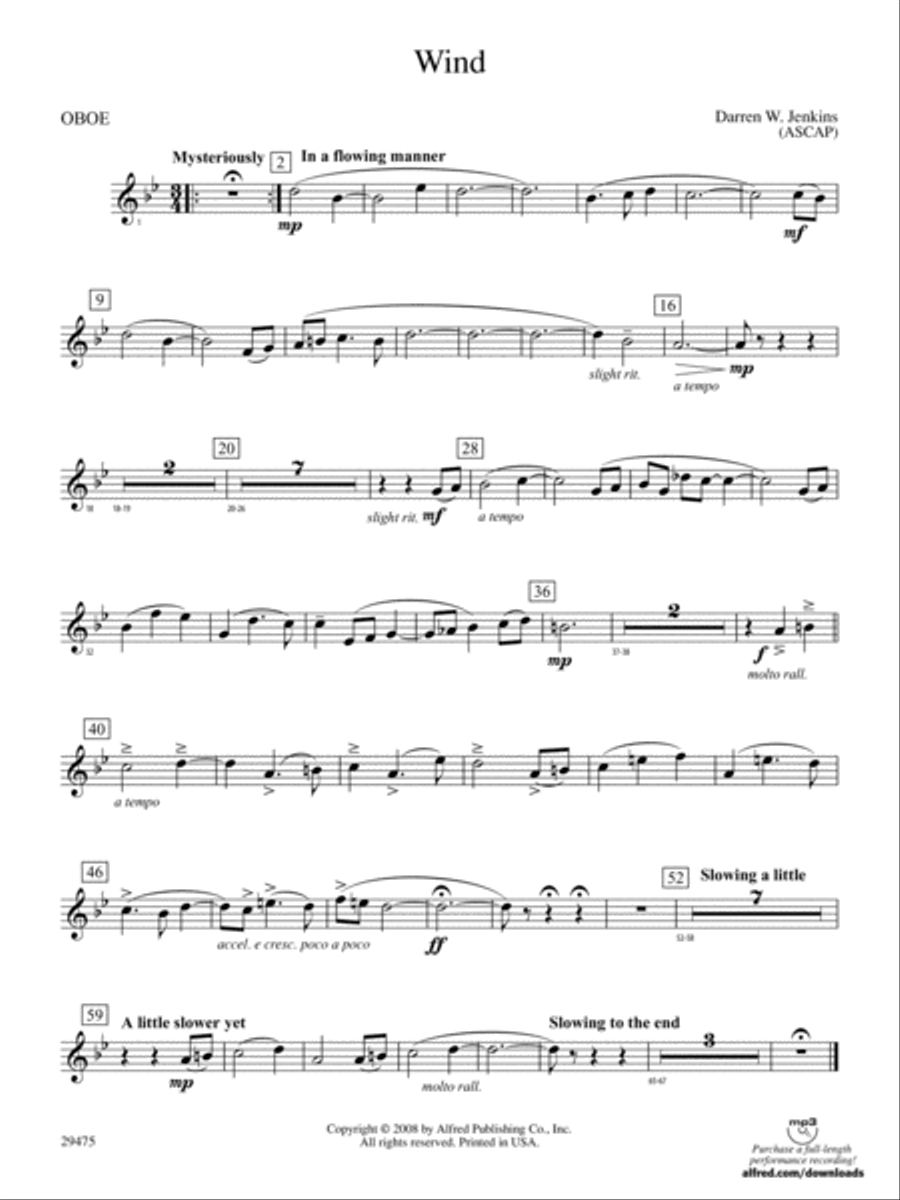 Wind: Oboe Concert Band scores gallery preview page 1