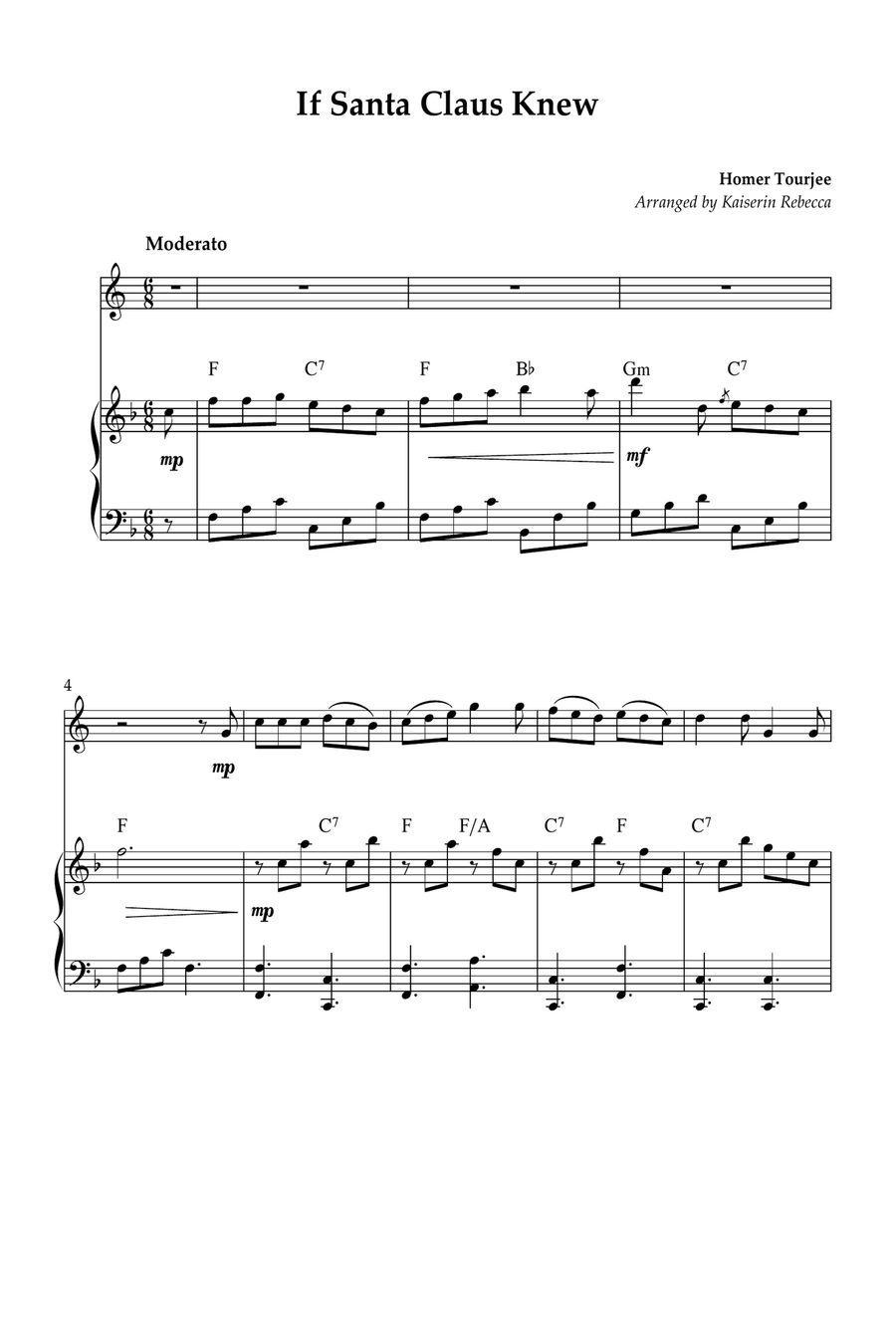 If Santa Claus Knew English Horn scores gallery preview page 1