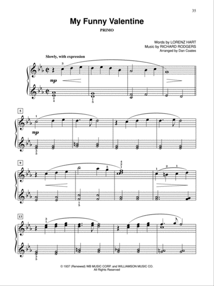 Dan Coates Popular Piano Library -- Duets of Timeless Standards Small Ensemble scores gallery preview page 5