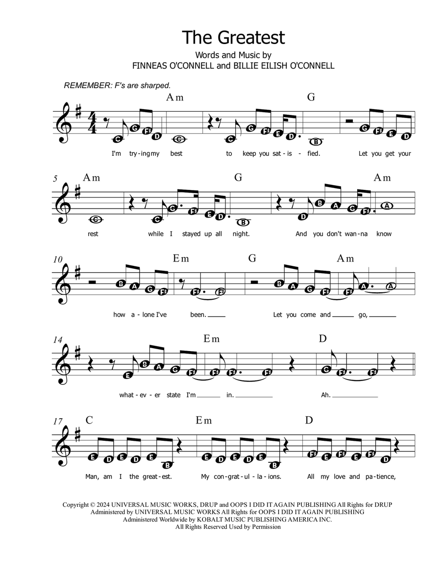 The Greatest The Greatest Piano Method scores gallery preview page 1