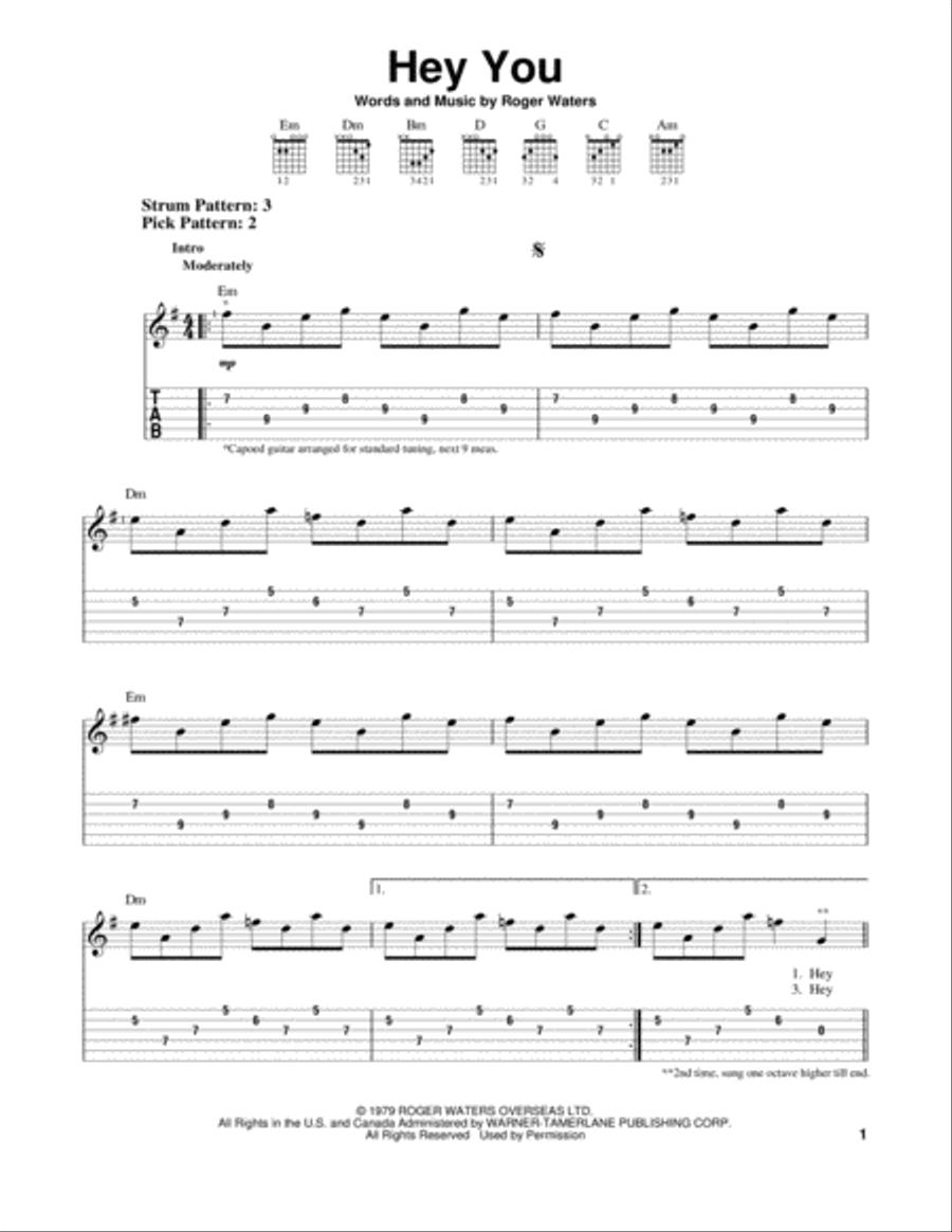 Hey You Acoustic Guitar scores gallery preview page 1