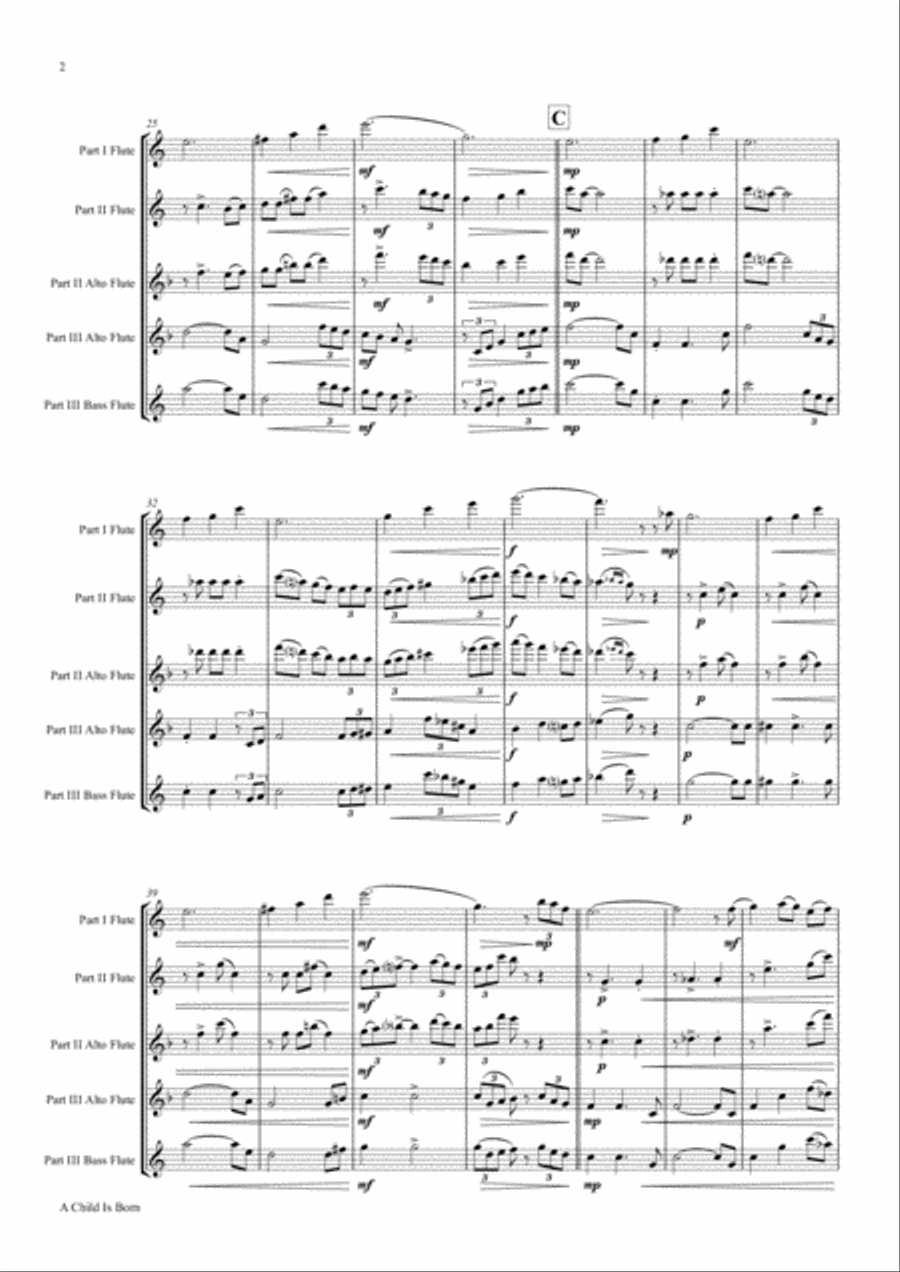 A Child Is Born Woodwind Trio scores gallery preview page 2