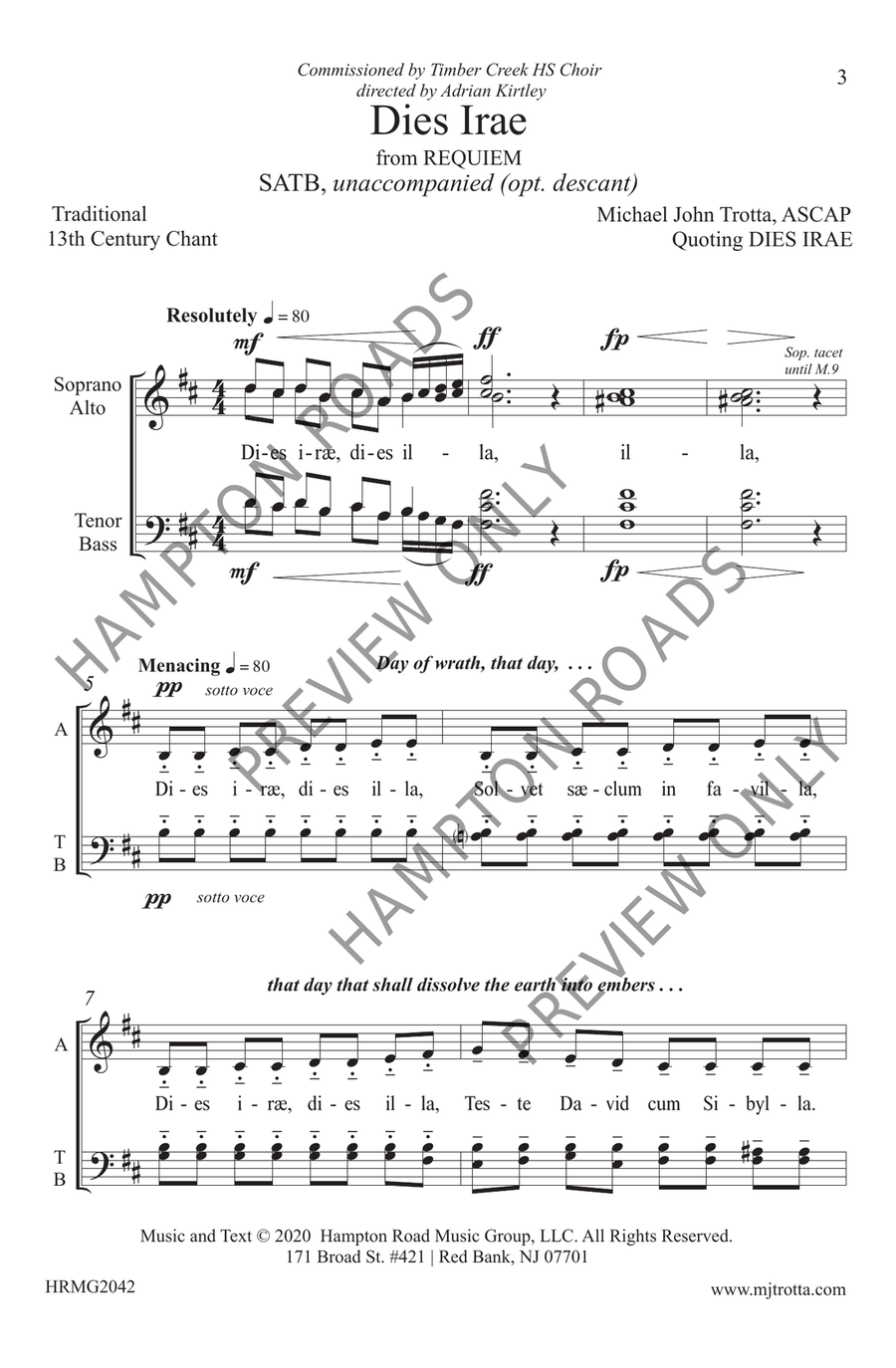 Dies Irae (SATB) 4-Part scores gallery preview page 4