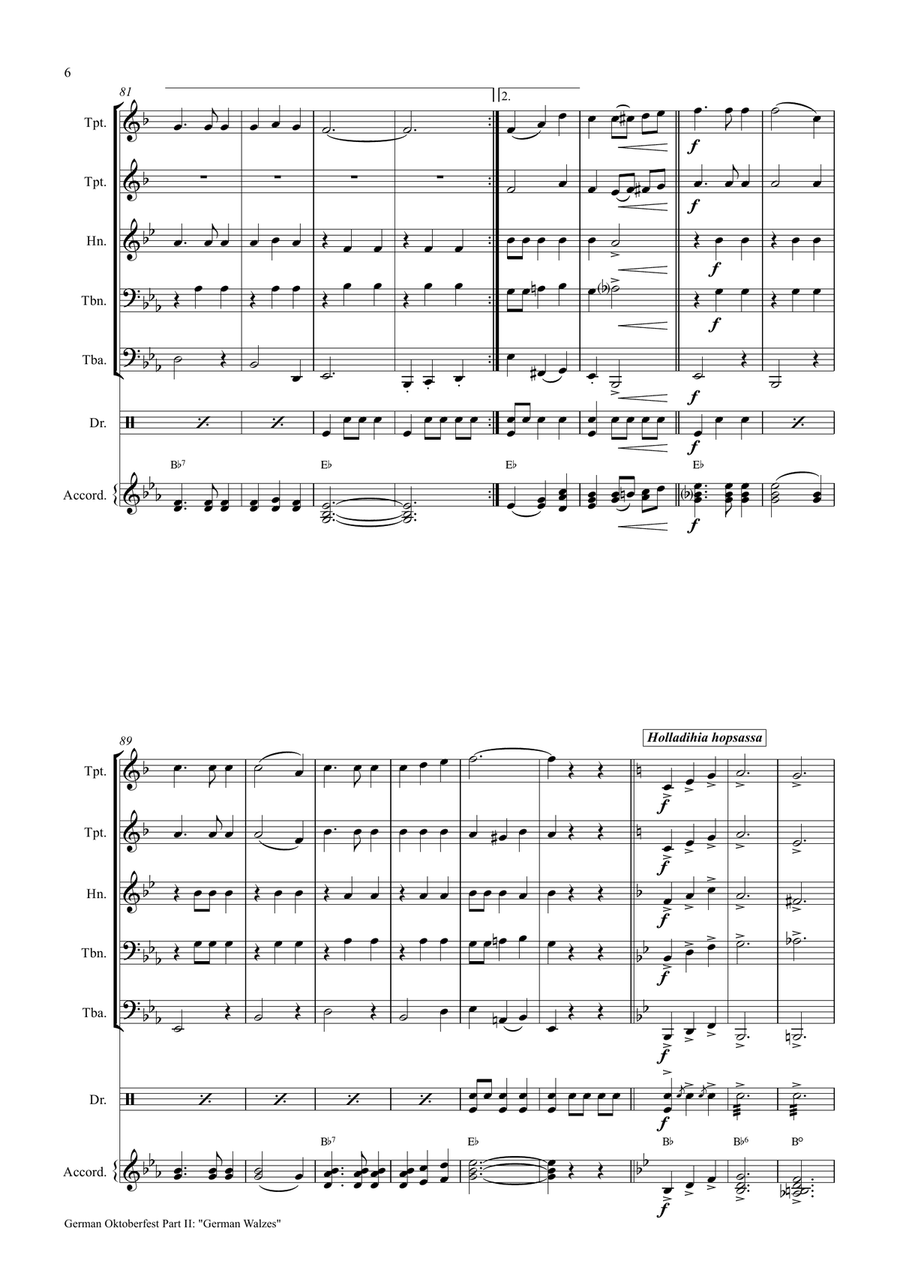 German Octoberfest Part II - Waltzes - German Band Concert Band scores gallery preview page 6