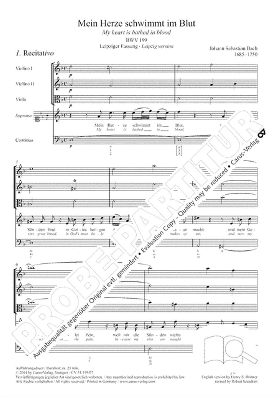 My heart is bathed in blood (Mein Herze schwimmt im Blut) Orchestra scores gallery preview page 8