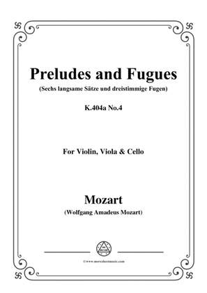 Book cover for Mozart-Preludes and Fugues,K.404a No.4,for Violin,Viola&Cello