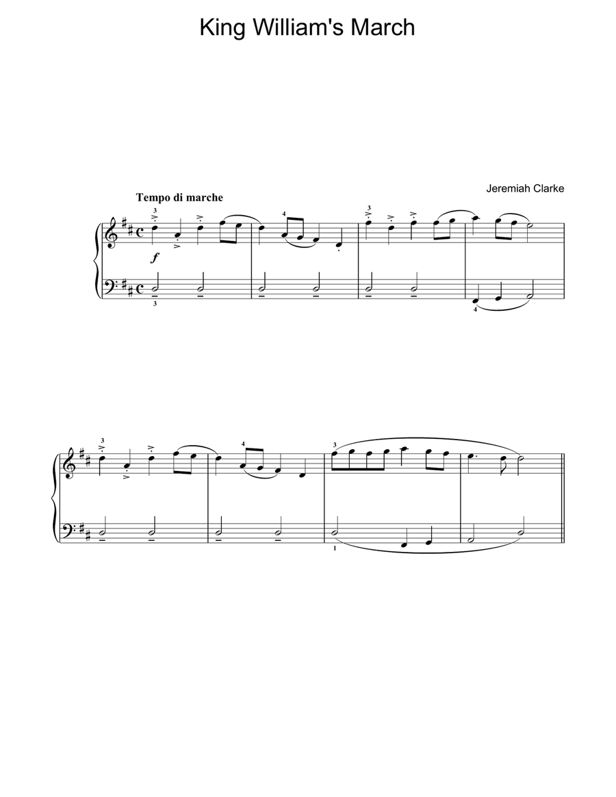 King William's March Piano, Vocal, Guitar scores gallery preview page 1