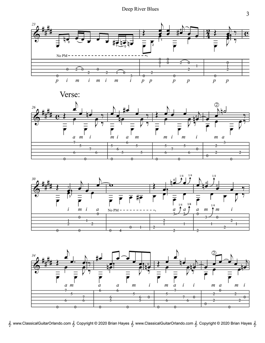 Deep River Blues (Doc Watson) (with Tablature) Acoustic Guitar scores gallery preview page 5