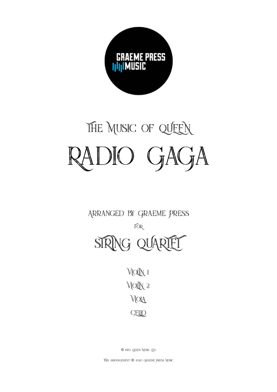 Radio Ga Ga String Quartet scores gallery preview page 1