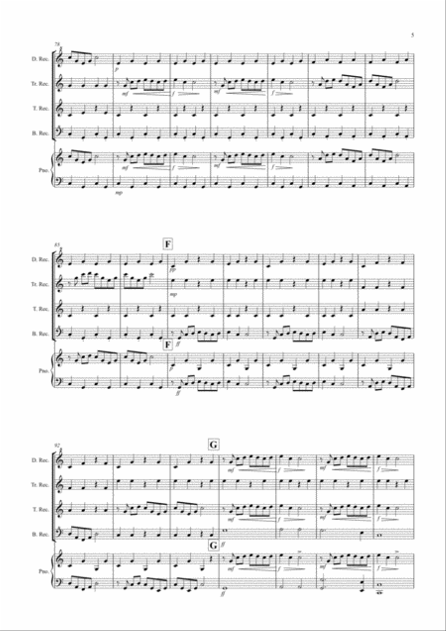 2 Classical Favourites for Recorder Quartet (volume three) Recorder scores gallery preview page 5