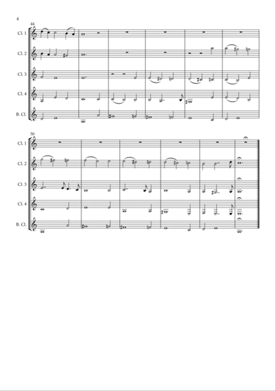 Dido's Lament arranged for Clarinet Quintet Clarinet Quintet scores gallery preview page 6
