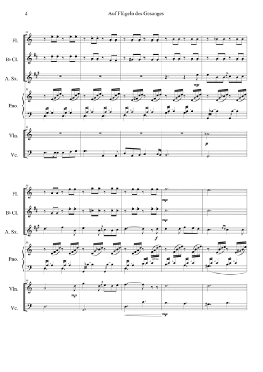 Auf Flugeln des Gesanges Orchestra scores gallery preview page 4