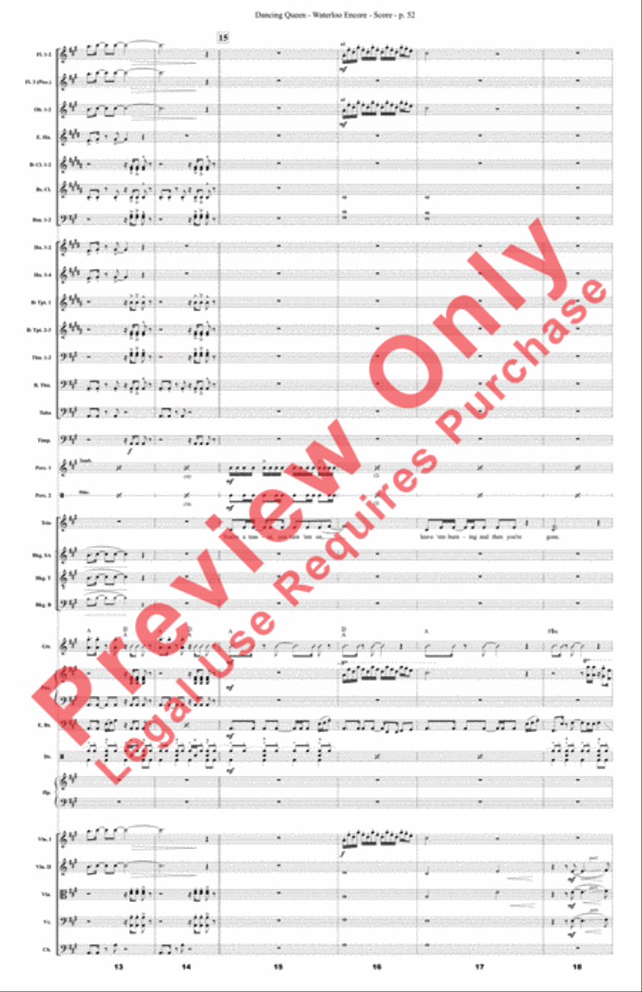 Mamma Mia! Medley Mamma Mia! Medley Full Orchestra scores gallery preview page 53