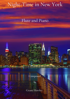 Book cover for "Night-Time in New York" A Blue Waltz for Flute and Piano