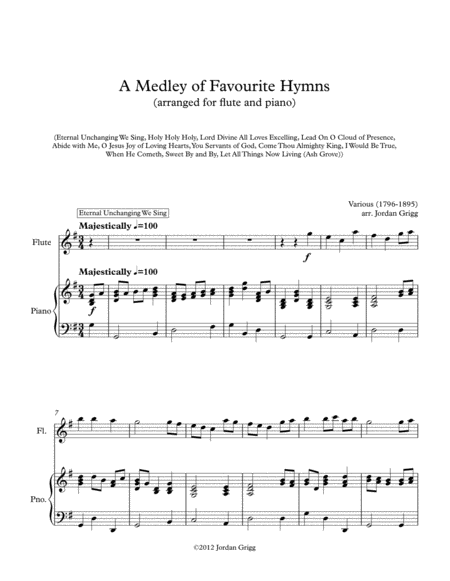 A Medley of Favourite Hymns (flute and piano) image number null