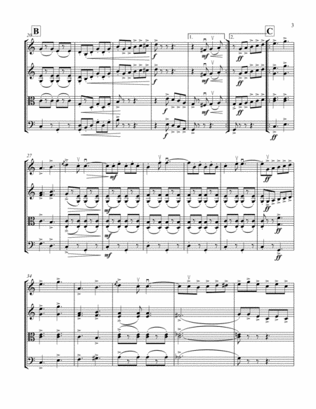 Semper Fidelis (for String Quartet) by John Philip Sousa Cello - Digital Sheet Music