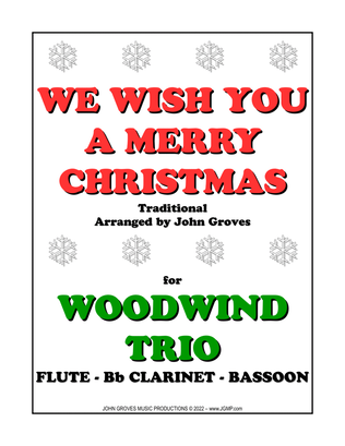 Book cover for We Wish You A Merry Christmas - Flute, Clarinet, Bassoon (Woodwind Trio)