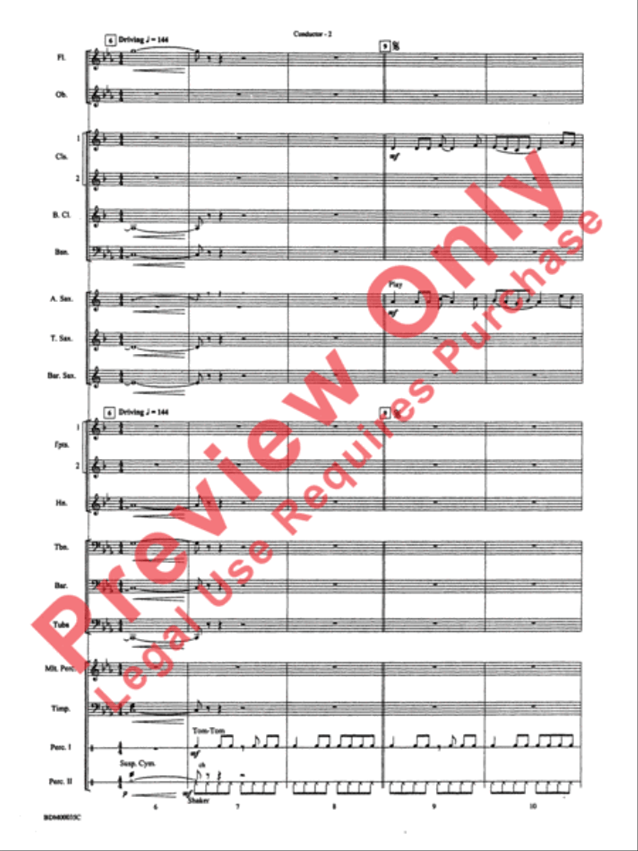 Tribal War Chant Concert Band scores gallery preview page 5