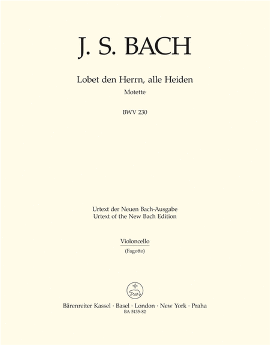 Lobet den Herrn, alle Heiden, BWV 230 Bassoon scores gallery preview page 1