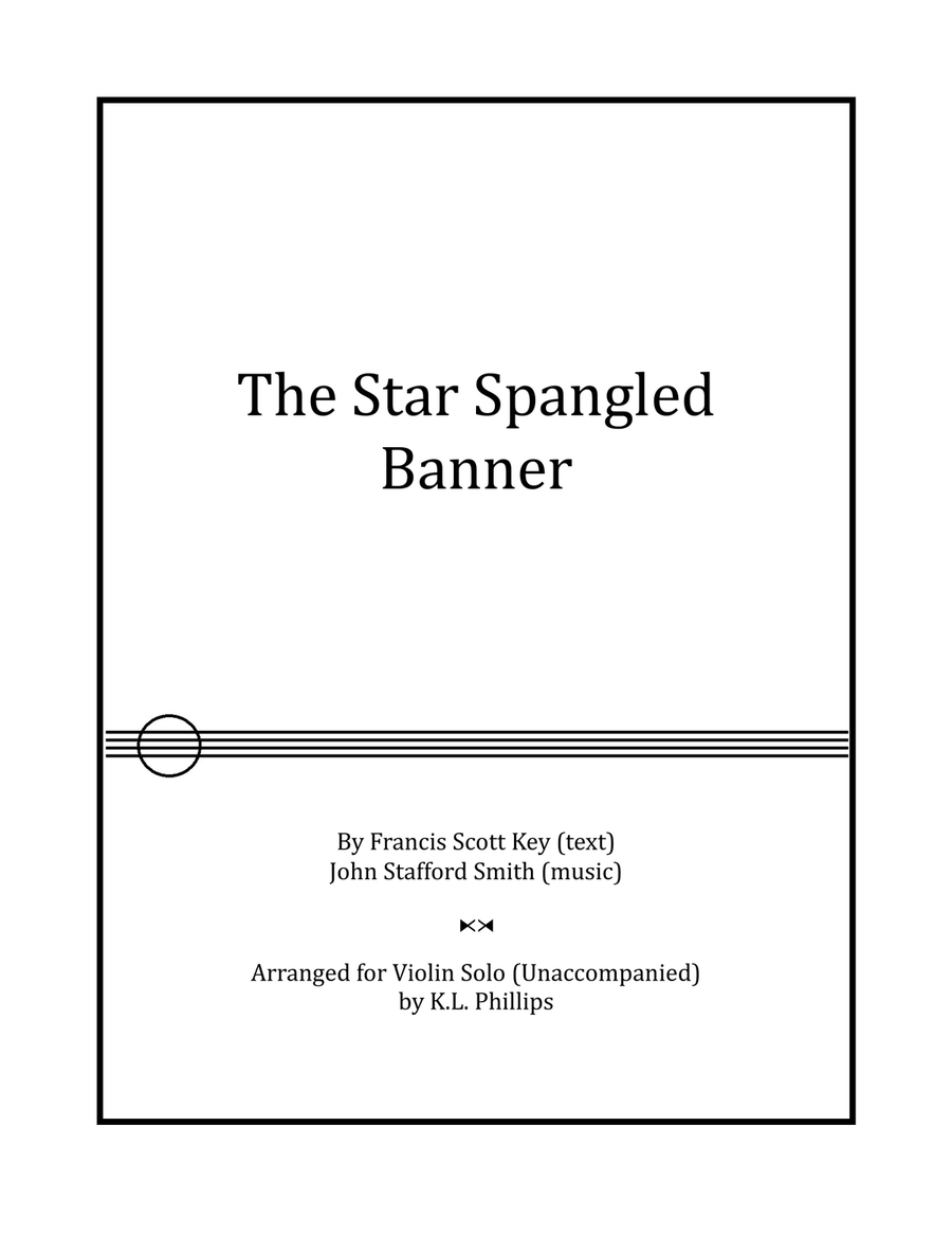 The Star Spangled Banner - Violin Solo (Unaccompanied) Violin Solo scores gallery preview page 1