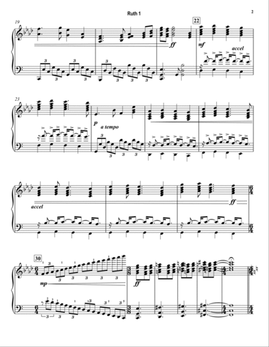 Ruth 1 - Through the Valley of the Shadow of Death - Tone Poem for Piano Solo Piano Solo scores gallery preview page 2