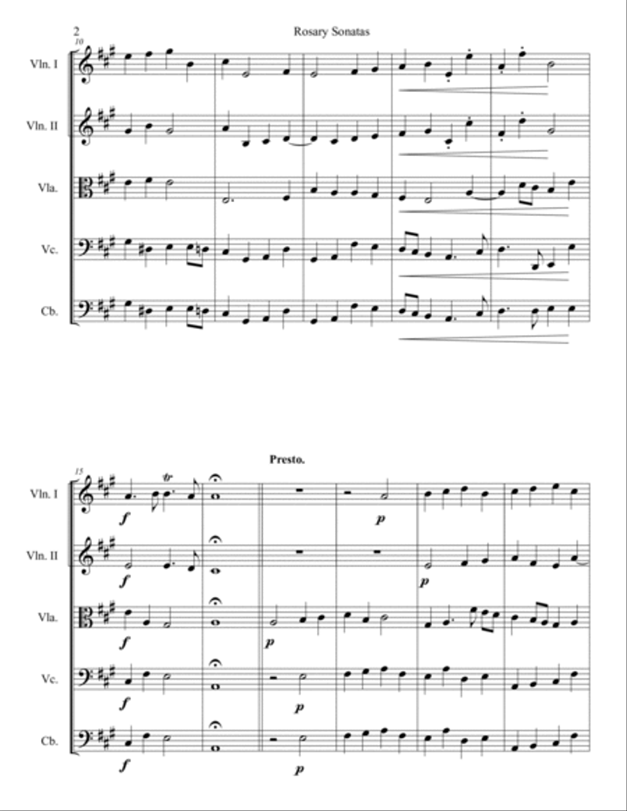 Rosary Sonatas: II. The Visitation String Quintet scores gallery preview page 4