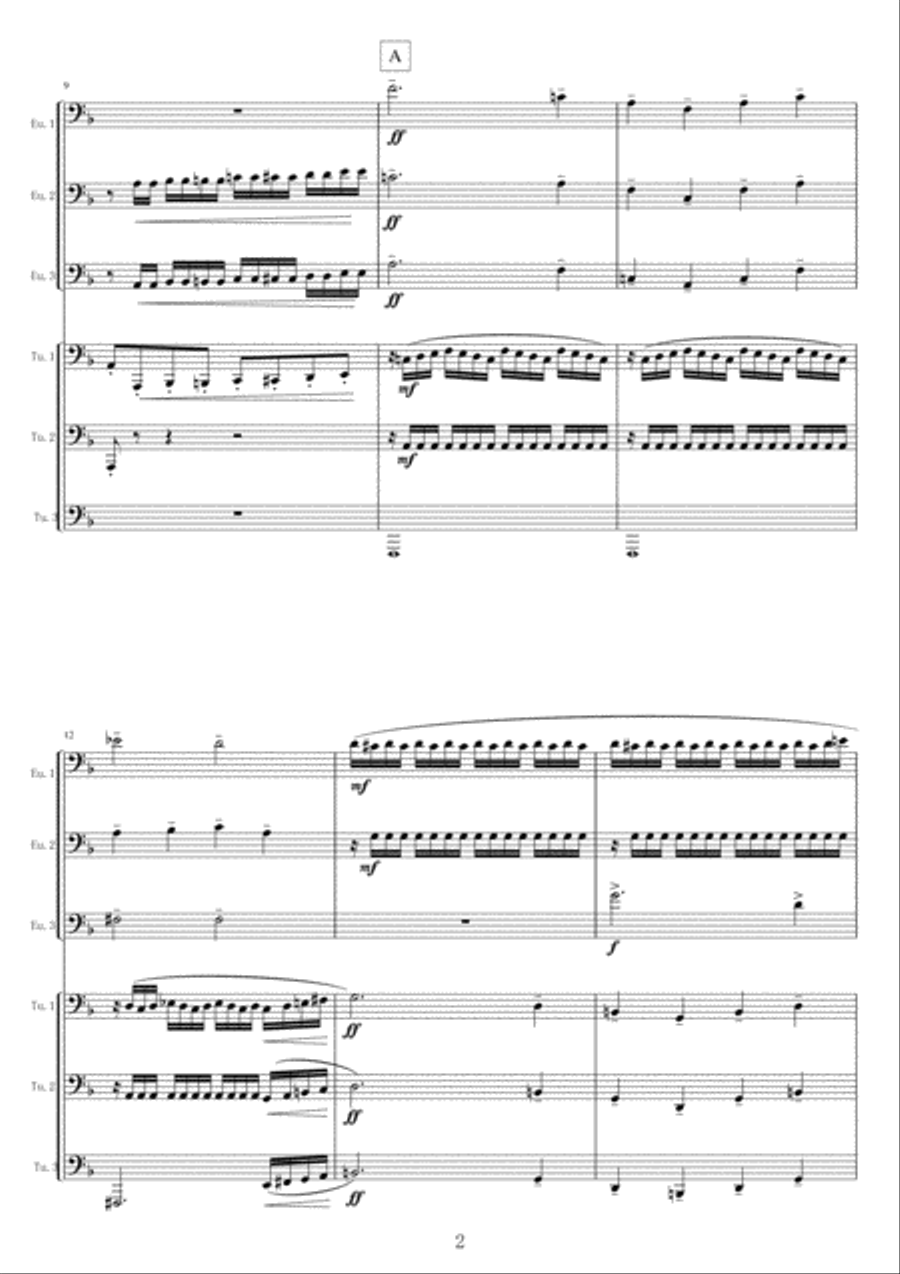 <Bari-Tuba Sextet> Two Movements from Requiem K.626 Chamber Orchestra scores gallery preview page 2