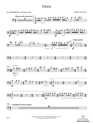Gloria: (wp) 1st B-flat Trombone B.C.