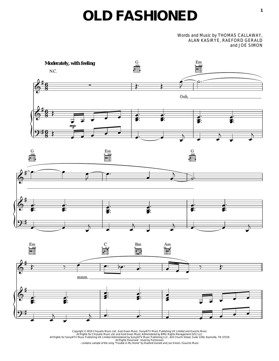 Old Fashioned Acoustic Guitar scores gallery preview page 1