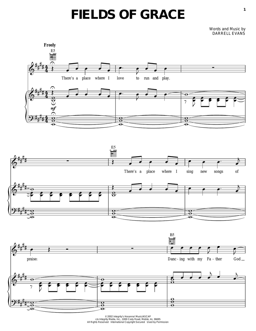 Fields Of Grace Guitar scores gallery preview page 1