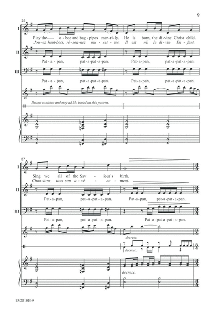 He Is Born with Pat-a-pan 3-Part scores gallery preview page 10