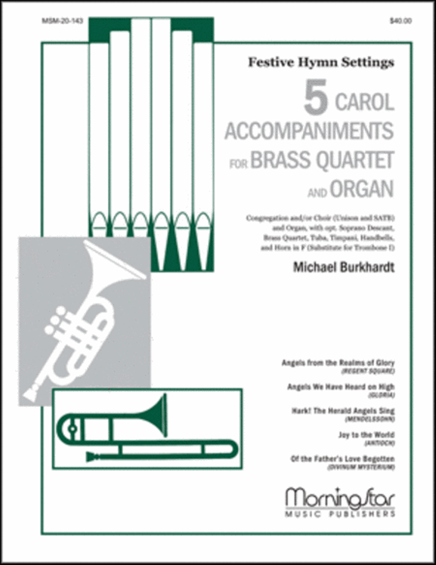Five Carol Accompaniments for Brass Quartet and Organ 4-Part scores gallery preview page 1
