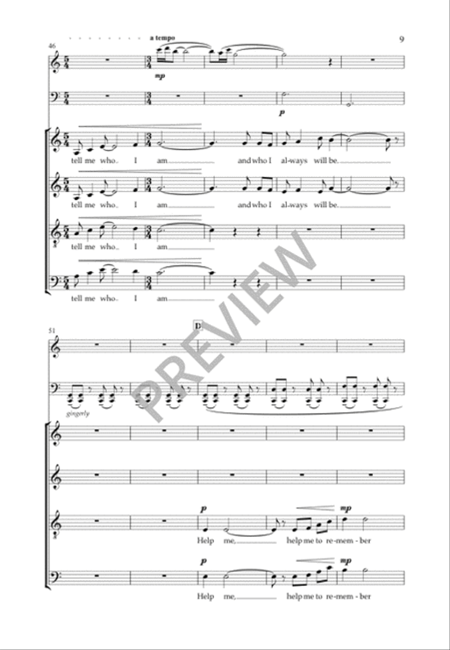 Remembering Remembering 4-Part scores gallery preview page 10