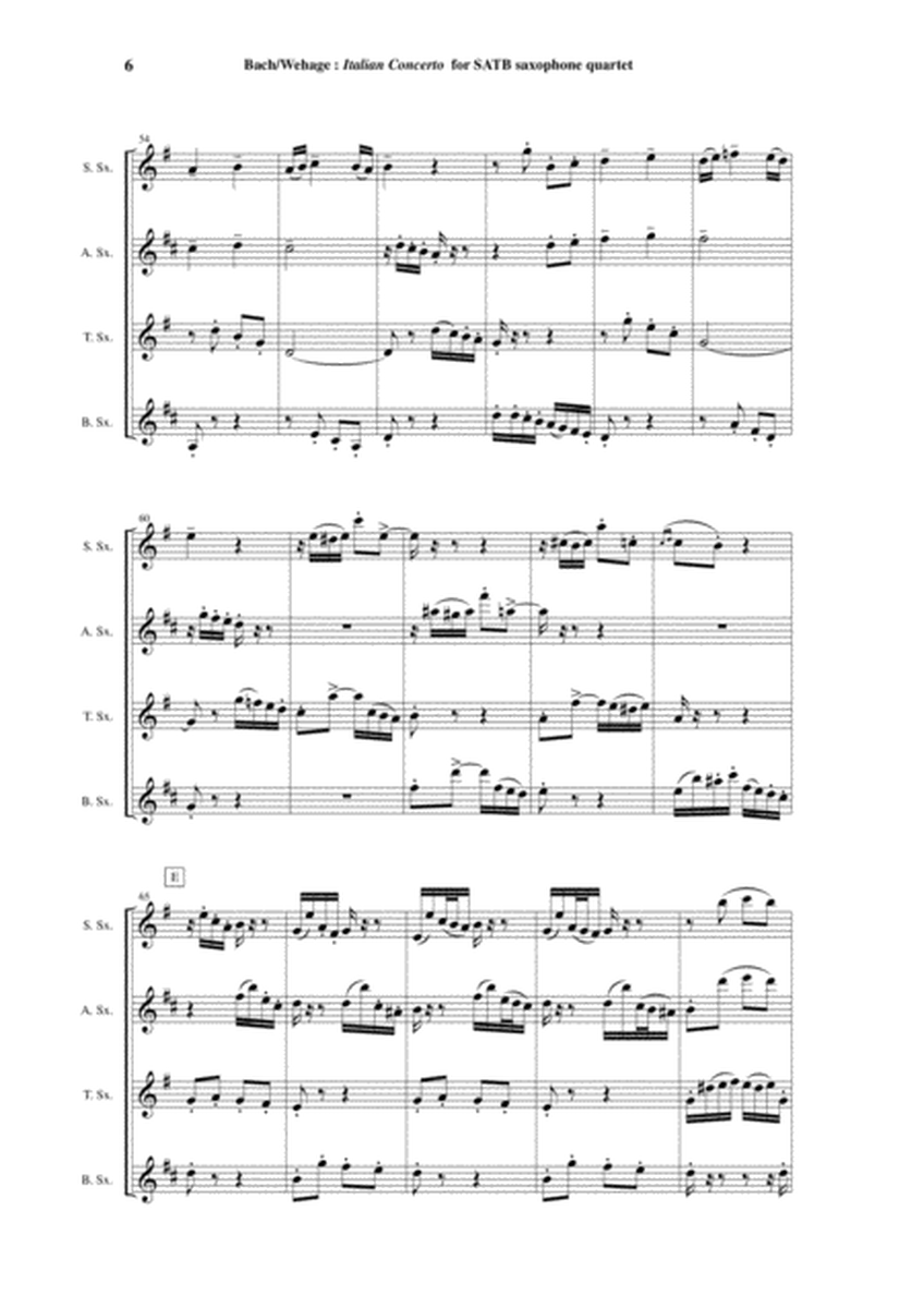 J. S. Bach: Italian Concerto BWV 971, arranged for SATB saxophone quartet