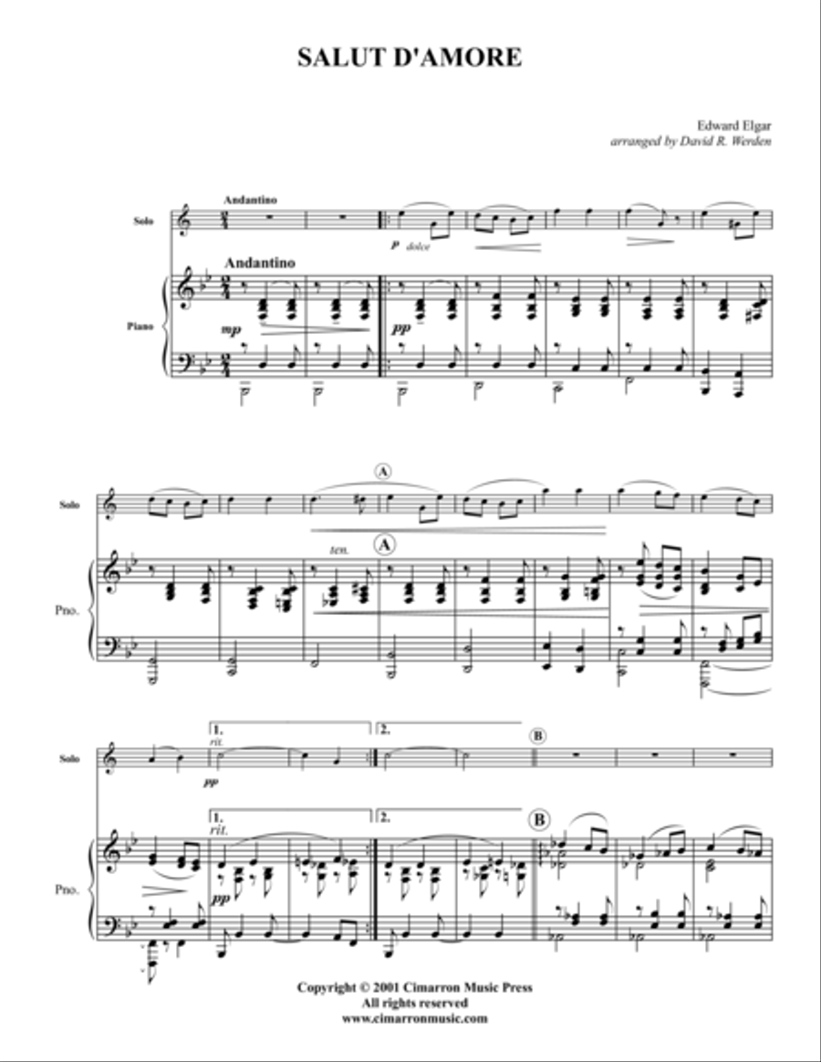 Salut d'Amour Salut d'Amour Clarinet Solo scores gallery preview page 2
