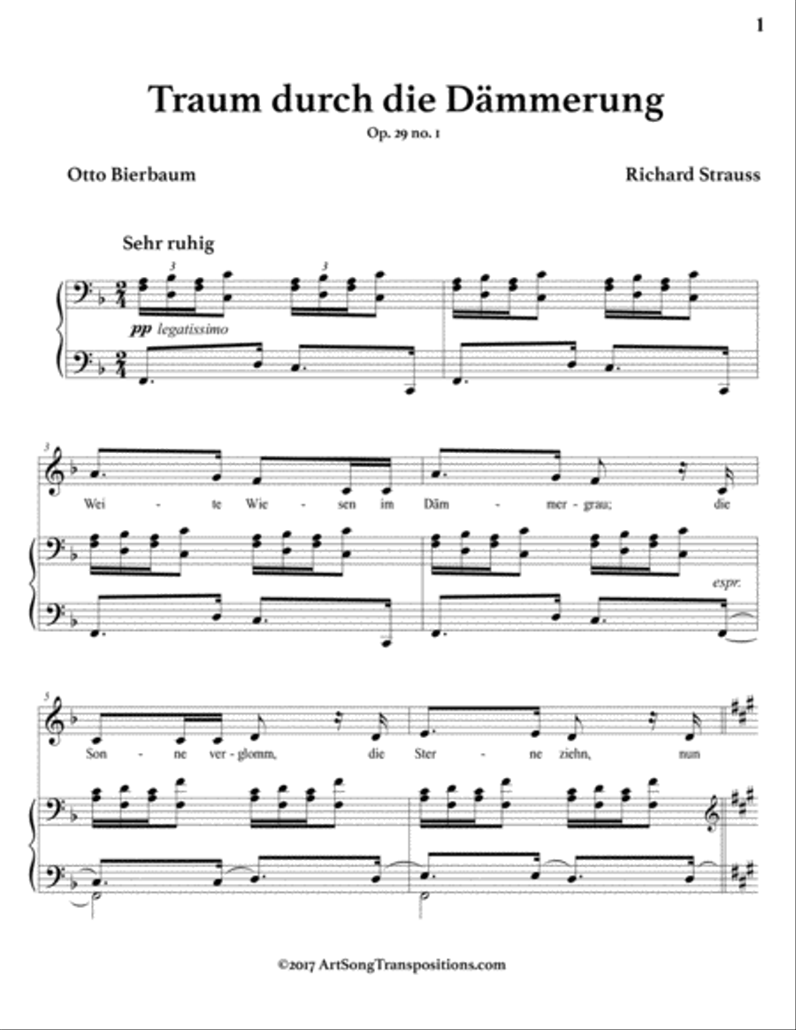Traum durch die Dämmerung, Op. 29 no. 1 (F major)